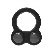 Черное эрекционное кольцо с утяжелителями Cockring Dual Weight - Dream Toys - в Нижневартовске купить с доставкой