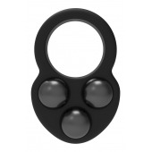 Черное эрекционное кольцо с утяжелителями - Dream Toys - в Нижневартовске купить с доставкой