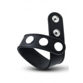 Черное эрекционное кольцо на кнопках - Blush Novelties - в Нижневартовске купить с доставкой