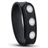 Черное эрекционное кольцо на кнопках - Blush Novelties - в Нижневартовске купить с доставкой