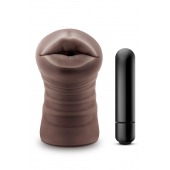 Коричневый мастурбатор-ротик Krystal Vibrating Masturbator - Blush Novelties - в Нижневартовске купить с доставкой
