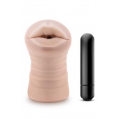 Телесный мастурбатор-ротик Nicole Vibrating Masturbator - Blush Novelties - в Нижневартовске купить с доставкой