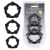 Набор из 3 эрекционных колец Beaded Silicone Cockring Set - Shots Media BV - в Нижневартовске купить с доставкой