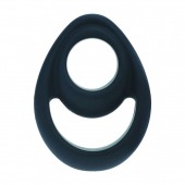 Черное эрекционное кольцо Double Ergo Silicone Cockring - Shots Media BV - в Нижневартовске купить с доставкой