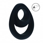 Черное эрекционное кольцо Double Ergo Silicone Cockring - Shots Media BV - в Нижневартовске купить с доставкой