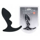 Черная анальная пробка для массажа простаты Double Ripple Silicone Prostate Massager - Shots Media BV - в Нижневартовске купить с доставкой