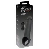 Черная вибронасадка для пениса с хомутом для мошонки и пультом ДУ Remote Controlled Penis Extension - Orion - в Нижневартовске купить с доставкой