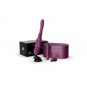 Фиолетовая секс-машина с функцией нагрева, насадками и присоской Sesh - Zalo - купить с доставкой в Нижневартовске