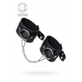 Черные оковы из толстой кожи с люверсами - Pecado - купить с доставкой в Нижневартовске