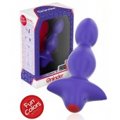 Фиолетовая анальная вибропробка с управлением через приложение - 13,5 см. - Oninder