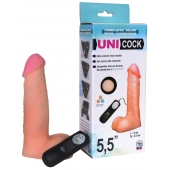 Фаллическая насадка Харнесс UNICOCK 5,5  с вибрацией - 17 см. - LOVETOY (А-Полимер) - купить с доставкой в Нижневартовске