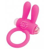Розовое эрекционное виброкольцо A-toys с ушками - A-toys - в Нижневартовске купить с доставкой