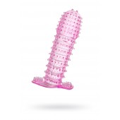 Гелевая розовая насадка с шипами - 12 см. - Toyfa Basic - в Нижневартовске купить с доставкой