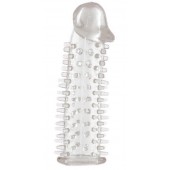 Прозрачная насадка на половой член с закрытой головкой и шипами - 12,5 см. - Toyfa Basic - в Нижневартовске купить с доставкой