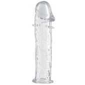 Гладкая прозрачная насадка с усиками под головкой - 12,5 см. - Toyfa Basic - в Нижневартовске купить с доставкой Гладкая прозрачная насадка с усиками под головкой - 12,5 см. - Toyfa Basic - в Нижневартовске купить с доставкой
