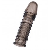 Дымчатая закрытая насадка ToyFa XLover с чешуйками и пупырышками - 13,5 см. - ToyFa - в Нижневартовске купить с доставкой