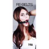 Чёрный кожаный чокер-кляп Tyra Black - Rebelts - купить с доставкой в Нижневартовске