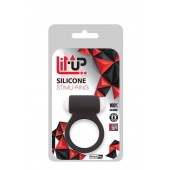 Чёрное эрекционное виброкольцо LIT-UP SILICONE STIMU RING 3 BLACK - Dream Toys - в Нижневартовске купить с доставкой