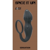 Серое эрекционное кольцо Sensation с анальным стимулятором - Lola Games - в Нижневартовске купить с доставкой