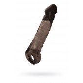 Чёрная насадка на пенис Tс подхватом - 19,5 см. - ToyFa - в Нижневартовске купить с доставкой