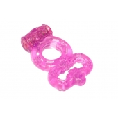 Розовое эрекционное кольцо Rings Treadle с подхватом - Lola Games - в Нижневартовске купить с доставкой