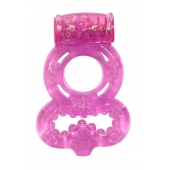 Розовое эрекционное кольцо Rings Treadle с подхватом - Lola Games - в Нижневартовске купить с доставкой