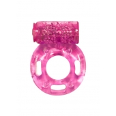 Розовое эрекционное кольцо с вибрацией Rings Axle-pin - Lola Games - в Нижневартовске купить с доставкой