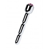 Серебристый уретральный плаг со стразом - 7 см. - ToyFa - купить с доставкой в Нижневартовске