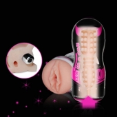 Мастурбатор-вагина Sex In A Can Vibra Vagina Tunnel - Lovetoy - в Нижневартовске купить с доставкой