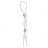 Прозрачное эрекционное кольцо-лассо SILICONE LASSO COCK RING DUAL BEADS - NMC - в Нижневартовске купить с доставкой