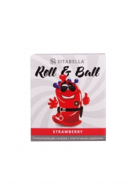 Стимулирующий презерватив-насадка Roll   Ball Strawberry - Sitabella - купить с доставкой в Нижневартовске