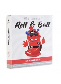 Стимулирующий презерватив-насадка Roll   Ball Strawberry - Sitabella - купить с доставкой в Нижневартовске