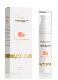 Универсальный массажный гель-смазка Allover Delicious Massage Gel с ароматом персика и аброкоса - 50 мл. - YESforLOV - купить с доставкой в Нижневартовске