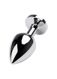 Серебристая коническая анальная пробка с красным кристаллом - 8 см. - ToyFa - купить с доставкой в Нижневартовске