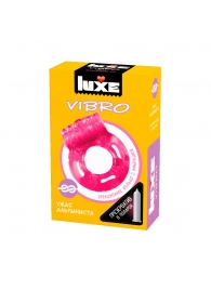 Розовое эрекционное виброкольцо Luxe VIBRO  Ужас Альпиниста  + презерватив - Luxe - в Нижневартовске купить с доставкой