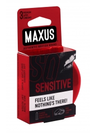 Ультратонкие презервативы в железном кейсе MAXUS Sensitive - 3 шт. - Maxus - купить с доставкой в Нижневартовске