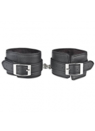 Черные фиксаторы для ног на цепи с мехом внутри - Lux Fetish - купить с доставкой в Нижневартовске