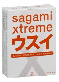 Ультратонкие презервативы Sagami Xtreme SUPERTHIN - 3 шт. - Sagami - купить с доставкой в Нижневартовске