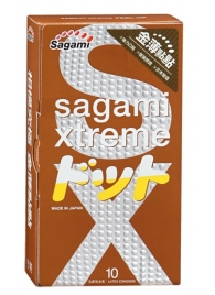 Презервативы Sagami Xtreme FEEL UP с точечной текстурой и линиями прилегания - 10 шт. - Sagami - купить с доставкой в Нижневартовске