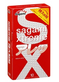 Утолщенные презервативы Sagami Xtreme Feel Long с точками - 10 шт. - Sagami - купить с доставкой в Нижневартовске