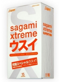 Ультратонкие презервативы Sagami Xtreme SUPERTHIN - 15 шт. - Sagami - купить с доставкой в Нижневартовске