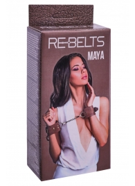 Коричневые кожаные наручники Maya - Rebelts - купить с доставкой в Нижневартовске