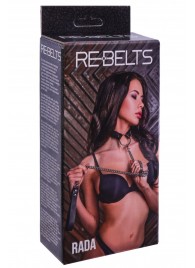 Черный поводок и чокер с кольцом Rada - Rebelts - купить с доставкой в Нижневартовске