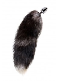 Серебристая металлическая анальная втулка с хвостом чернобурой лисы - размер S - ToyFa - купить с доставкой в Нижневартовске