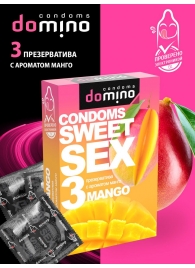 Презервативы для орального секса DOMINO Sweet Sex с ароматом манго - 3 шт. - Domino - купить с доставкой в Нижневартовске