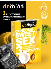 Презервативы для орального секса DOMINO Sweet Sex с ароматом тропических фруктов - 3 шт. - Domino - купить с доставкой в Нижневартовске