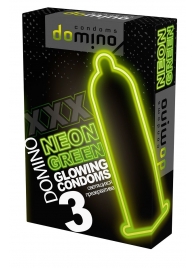 Презервативы DOMINO Neon Green со светящимся в темноте кончиком - 3 шт. - Domino - купить с доставкой в Нижневартовске