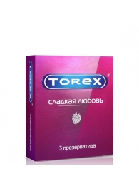 Презервативы Torex  Сладкая любовь  с ароматом клубники - 3 шт. - Torex - купить с доставкой в Нижневартовске