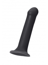 Черный фаллос на присоске Silicone Bendable Dildo L - 19 см. - Strap-on-me - купить с доставкой в Нижневартовске