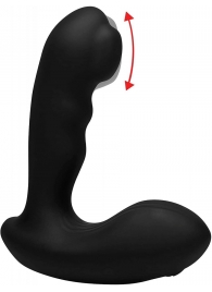 Черный стимулятор простаты Alpha-Pro 7X P-Milker Silicone Prostate Stimulator with Milking Bead - XR Brands - в Нижневартовске купить с доставкой